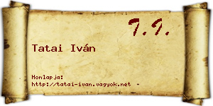 Tatai Iván névjegykártya